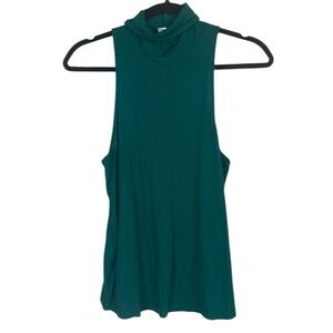 Free People green turtleneck swing tank top